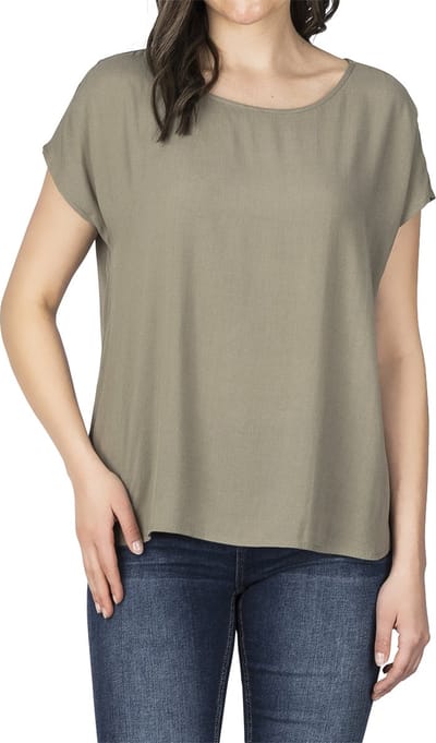 DENIMFY Dames Blouse DFJule regular fit Olijf S Ronde Hals Volwassenen Zomertop - Zomerblouse