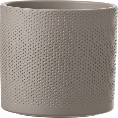Mica Decorations Bloempot - taupe relief - keramiek - 17 x 19 cm - plantenpotten binnen