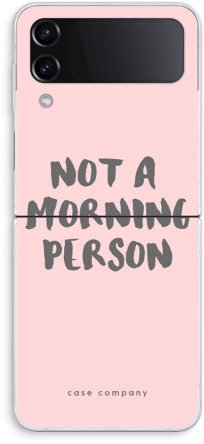 Case Company® - Hoesje geschikt voor Samsung Galaxy Z Flip4 hoesje - Morning person - Soft Cover Telefoonhoesje - Bescherming aan alle Kanten en Schermrand