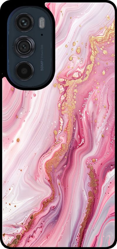 Smartphonica Telefoonhoesje Geschikt voor Motorola Edge 30 Pro met marmer opdruk - TPU backcover case marble design - Roze geschikt voor Motorola Edge 30 Pro
