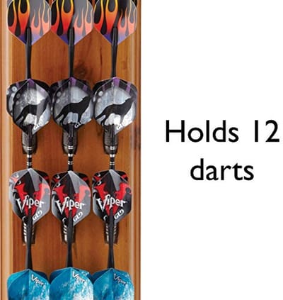 Wandgemonteerde Houten Houder voor Darts met Opbergtas