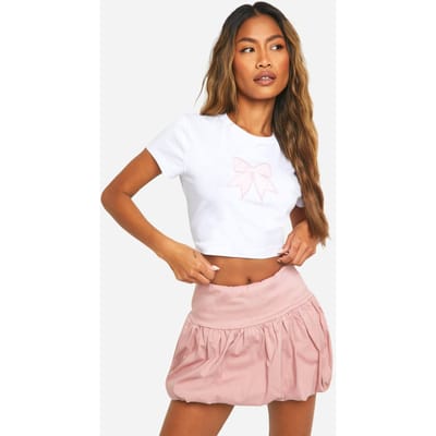 boohoo Dames Bengaline Bubbel Puffbal Minirok | Baby Roze | Maat: 42