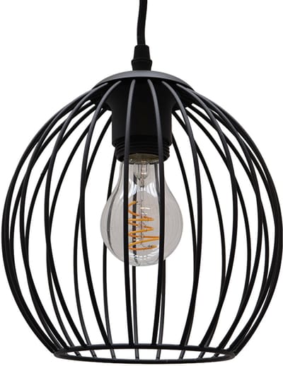 Olucia - WIRO - Hanglamp - Zwart - 3L - Geschikt voor Woonkamer/Slaapkamer/Kantoor/Horeca - Vorm: Bol
