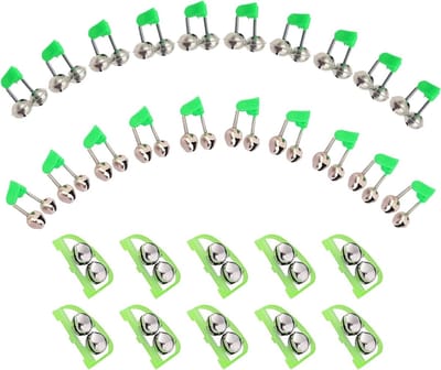 30 stuks eelt bellen, dubbele bel ring clip bijt alarm voor vissen, geschikt voor nachtvisserij en professionele vissers