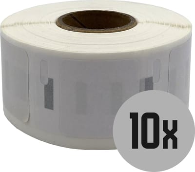 DULA Dymo Compatible labels - Wit - S0929120 - Vierkante etiketten - 10 rollen - 25 x 25 mm - 750 labels per rol