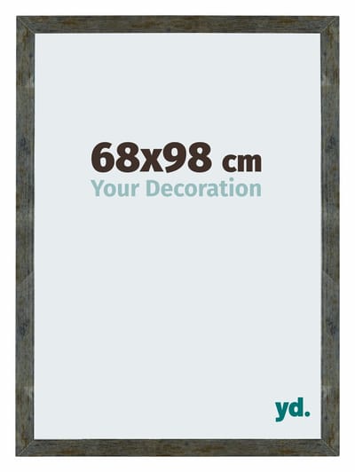 Your Decoration - Puzzellijst 68x98 cm - Blauw Goud Gemeleerd - Puzzellijst 1500-2000 stukjes - MDF Fotolijst - Mura