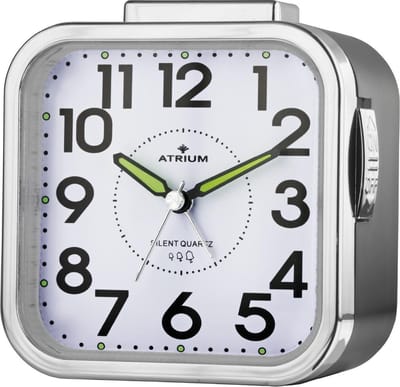 ATRIUM - Wekker - Senioren - Analoog - Zwart - Zonder tikgeluid - Grote cijfers - Duidelijk - Eenvoudige bediening - Opbouwend alarmsignaal - Snooze - Quartz uurwerk - A530-7