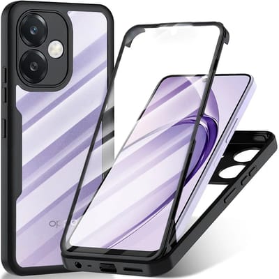 Hoesje geschikt voor Oppo A40 4G/A40m/A60 5G - Techsuit ColorVerse 360 Case met Screenprotector - Zwart