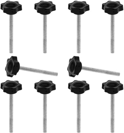 Zeshoekige kunststof sterschroef M8 x 80 mm - 10 stuks, vervangende schroefdraad, mechanische vergrendeling.