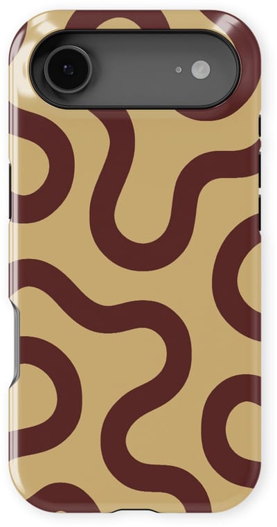 DripCase Motion Flow Tough Hoesje geschikt voor iPhone 17 Air | Backcover met Mag | Trendy Design | Valbescherming | Cocoa Curve