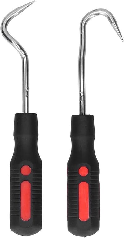 Dailygoods- Slangverwijderingsgereedschap Staal - 2-delige Slangverwijderingshaak - Voor Radiatorslang/Verwarmingsslang - Transmissielijn - Scherpe Punt - Sterke Trekkracht - Slanghaak