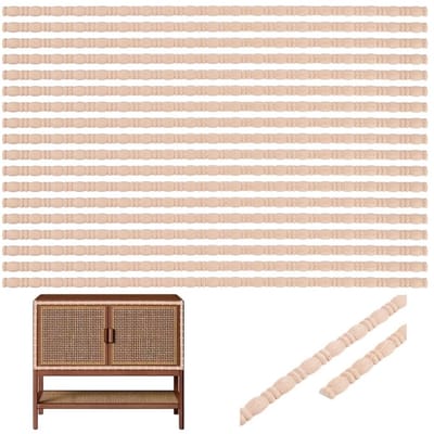 Dailygoods- Sierlijsten 22-pack - Decoratieve Houten Lijsten - Antiek Witte Afwerking - DIY Vintage Design - Afmetingen 41,7 x 1,05 cm - Natuurlijk Hout - Lijst
