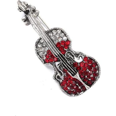 Mini Viool Muziekinstrument Hoge Kwaliteit Verfijnde Broche Strass Bas Retro Spelden Kleding Accessoires gray
