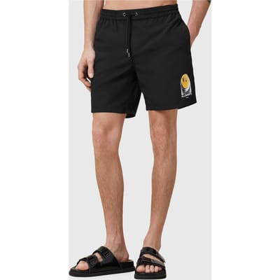 AllSaints Party Wave Swimshort Jet Black Taglia: XS | Pantaloncini Outlet | Uomo | Nero