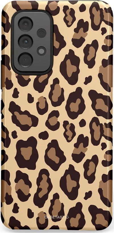 Casetastic hoesje geschikt voor Samsung Galaxy A53 (2022) 5G - Dubbellaagse bescherming - Wilde Panter - Fashion Case - Zwart Taupe Crème