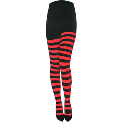 Style Gothique Punk Collants Rayés pour Femmes Collants Longs Arc-en-ciel Maquillage Fête d'Halloween Noël Taille Haute Collants Cosplay One Size black