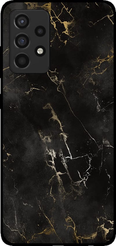 Smartphonica Telefoonhoesje voor Samsung Galaxy A52 met marmer opdruk - TPU backcover case marble design - Zwart geschikt voor Samsung Galaxy A52