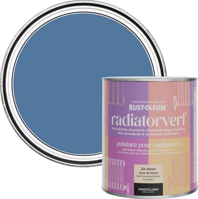 Rust-Oleum Blauw Radiatorverf Hoogglans - Zijdeblauw 750ml