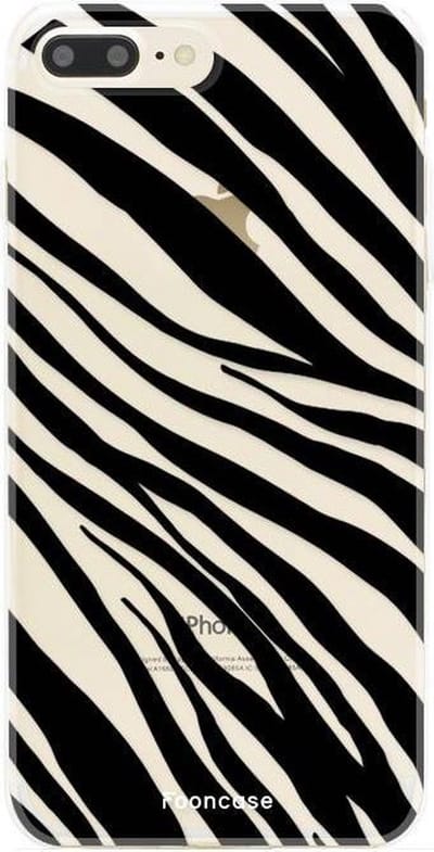 Fooncase Hoesje Geschikt voor iPhone 8 Plus - Shockproof Case - Back Cover / Soft Case - Zebra print