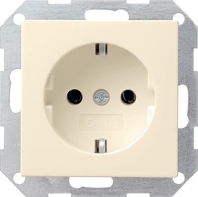 GIRA Systeem 55 Wandcontactdoos met randaarde 1V Crème wit 446601