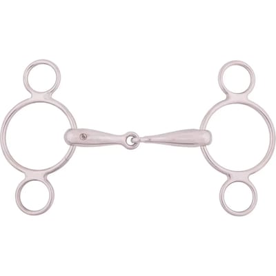 Roestvrijstalen 3-rings bit voor verstelbaar enkel paard BR Equitation