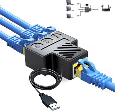 RJ45 Netwerksplitter 1-naar-3 Ethernet Adapter voor LAN Kabelverlenging