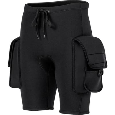 3MM Neopreen Duikshorts voor Mannen met Zakken Snelontgrendelingsgesp Verstelbare Tailleband Hybride Utility Shorts Scuba L zwart