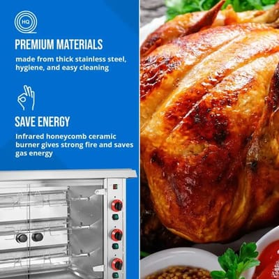 Royal Catering RCGCG-15 - Gas Kipgrill - 15 kW - Drie Spitten - Staal en Glas
