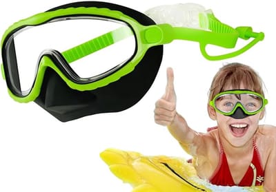 Duikbril Voor Kinderen - Met Neusbescherming - Lekvrij Ontwerp - Waterdicht - Geschikt Voor 4 Tot 16 Jaar - Sportaccessoires - Zwart