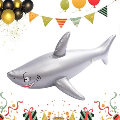 Opblaasbare Haai - Zwembadspeelgoed Haai - Feestdecoratie - Realistisch Ontwerp - 99x66x43cm - Grijs