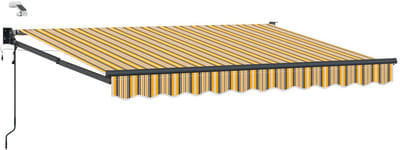 vidaXL - Elektrisch - Uitschuifbare - Zonneluifel - Geel - en - Grijs - 2,5 - x - 2 - m