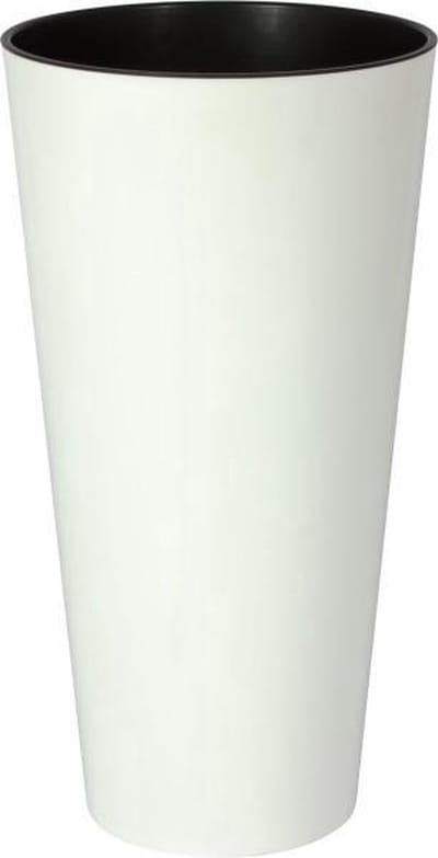 Bloempot Buiten Hoog Rond Tubus Slim Shine 30cm WIT Prosperplast