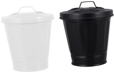 Bureau Prullenbak - Bloempot Set - Bureau Organisatie - Met Deksel - 2 Stuks - Diverse Kleuren
