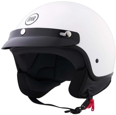 BHR 839 - Retro Jethelm - Wit - Maat S - Geschikt voor Brommer, Scooter en Motor - ECE 22.06 Keuring - Brommerhelm