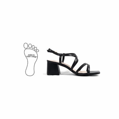 Verstelbare sandalen met brede neus en hak, model H - Zoe