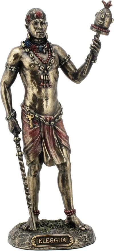 Veronese Design Beeld/figuur - Eleggua God van Reizigers, Paden en Geluk - (hxbxd) ca. 24cm x 14,7cm x 10,80cm
