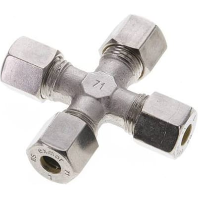 8S RVS Kruissok Knelfitting 630 Bar DIN 2353 - FL4X-O-S-08-S