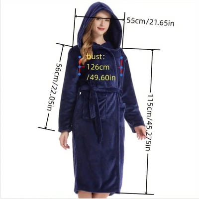 Nivard Badjas - Fleece - Katoen - Badstof - Sauna - Hamam - Wafel - Bathrobe - Duster - Ochtendjas - Kimono - Blauw Heren