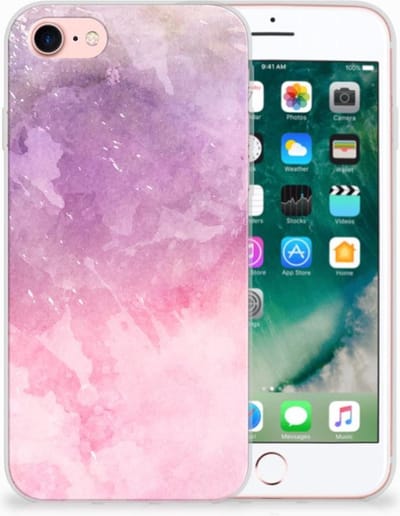 Hoesje maken iPhone SE 2022 | SE 2020 | 8 | 7 Pink Purple Paint