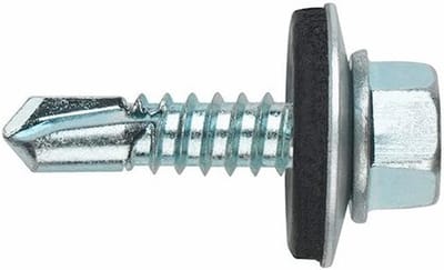 Zelfborende Schroeven - Dekschroeven Boorschroeven - Plaatverbindingen Maken - Met EPDM Sluitring - 48 x 32 mm - Zilver