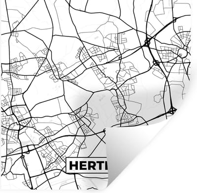 Muurstickers - Sticker Folie - Plattegrond - Kaart - Herten - Stadskaart - 100x100 cm - Plakfolie - Muurstickers Kinderkamer - Zelfklevend Behang XXL - Zelfklevend behangpapier - Stickerfolie