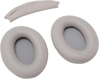 Vervangende Oorkussens voor WH 1000XM3 Hoofdtelefoon, Geheugenfoam en Echte Leer, Comfortabele Geluidsisolatie en Hoofdkussen (Lichtbruin)