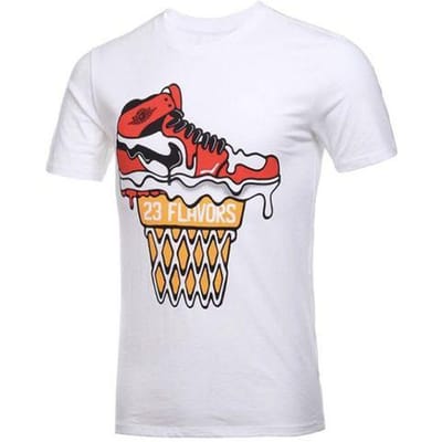 T-shirt de sport à col rond et manches courtes avec imprimé dessin animé Air Jordan pour homme - Hauts Blanc 789645-100 XL gray