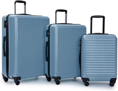 Koffer Set - Reiskoffer Trolley - Reizen - TSA Combinatieslot - 3-delig 50-71 cm - Grijs Wit