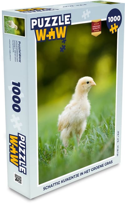 Puzzel Schattig kuikentje in het groene gras - Legpuzzel - Puzzel 1000 stukjes volwassenen
