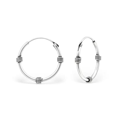 Aramat Jewels | Oorringen | Unisex Bali Oorringen 16mm - Stijlvol Cadeau | | | |2mm | Zilver | Kinderen, Volwassenen | Verkleurd niet