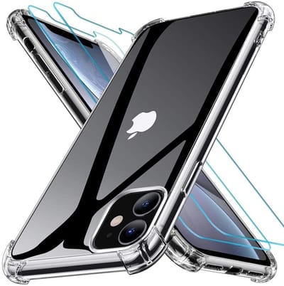 Hoesje Geschikt voor iPhone 12 Mini Backcover Hoesje shock absorberend Met 2 glass screenprotecor