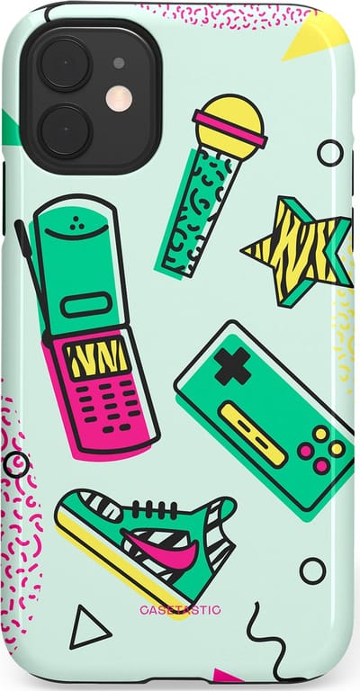 Casetastic Hoesje Geschikt voor Apple iPhone 11 - Stijlvolle Beschermende Duo-layer Case - Retro 80s sneaker
