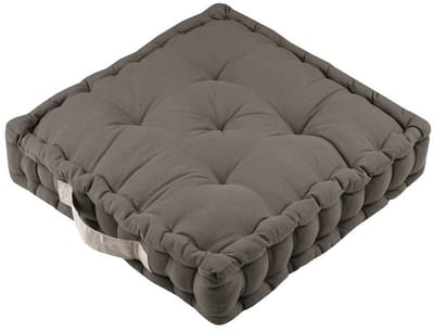Stof Textile Vloerkussen DUO - taupe - katoen - 45 x 45 x 10 cm - vierkant - Extra dik - extra zitplaatsen - spelen - gamen - relaxen