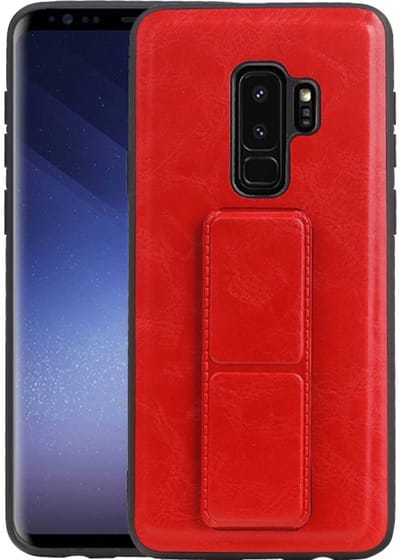 Grip Stand Hardcase Backcover - Telefoonhoesje - Achterkant Hoesje - Geschikt voor Samsung Galaxy S9 Plus - Rood